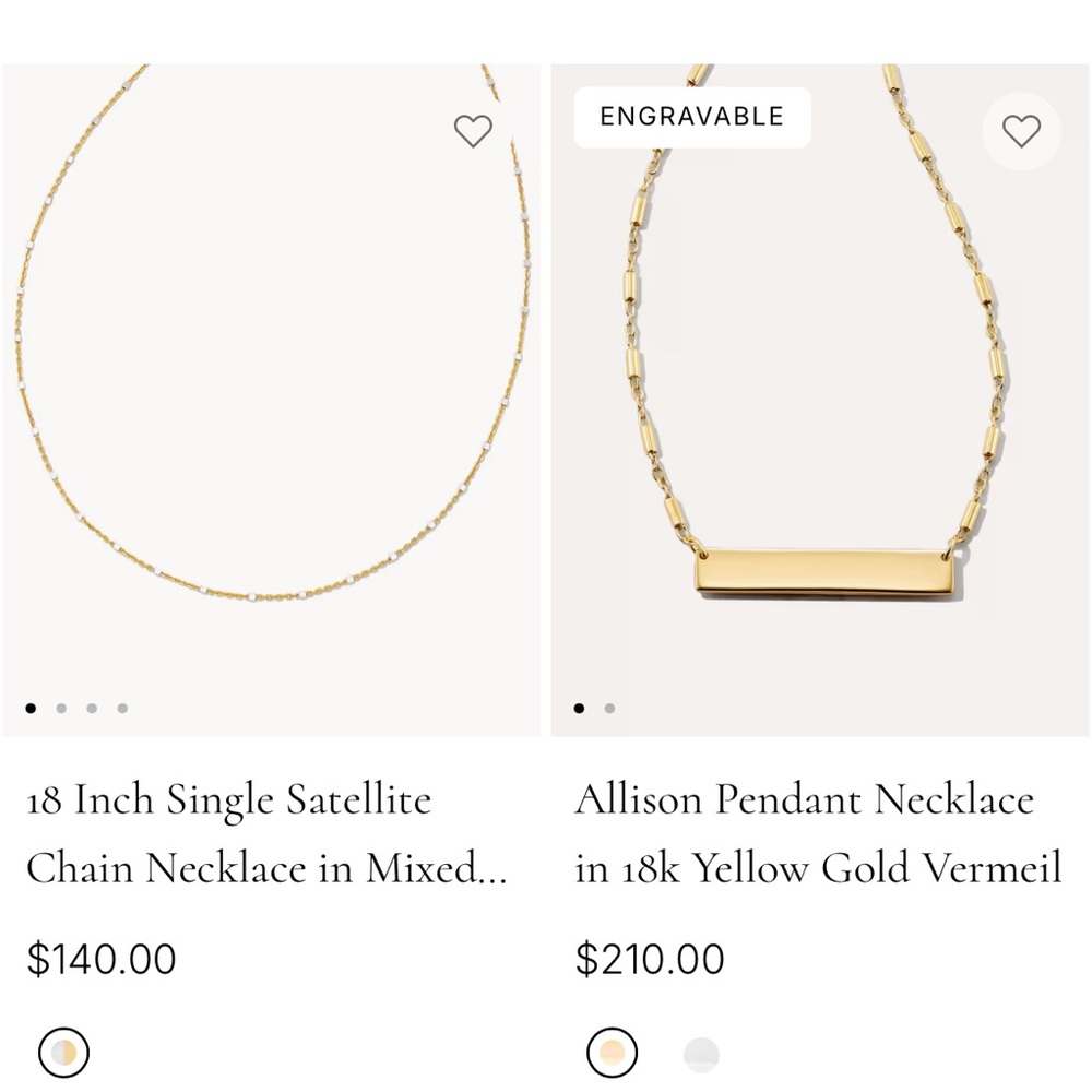 Kendra Scott Allison Pendant Necklace 18 k gold Vermeil - Picture 9 of 9